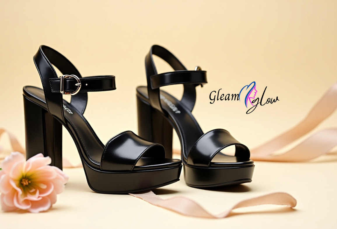 black platform sandals